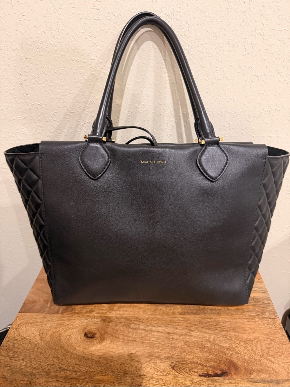 Michael Kors Black Quilted-Panel Tote Bag